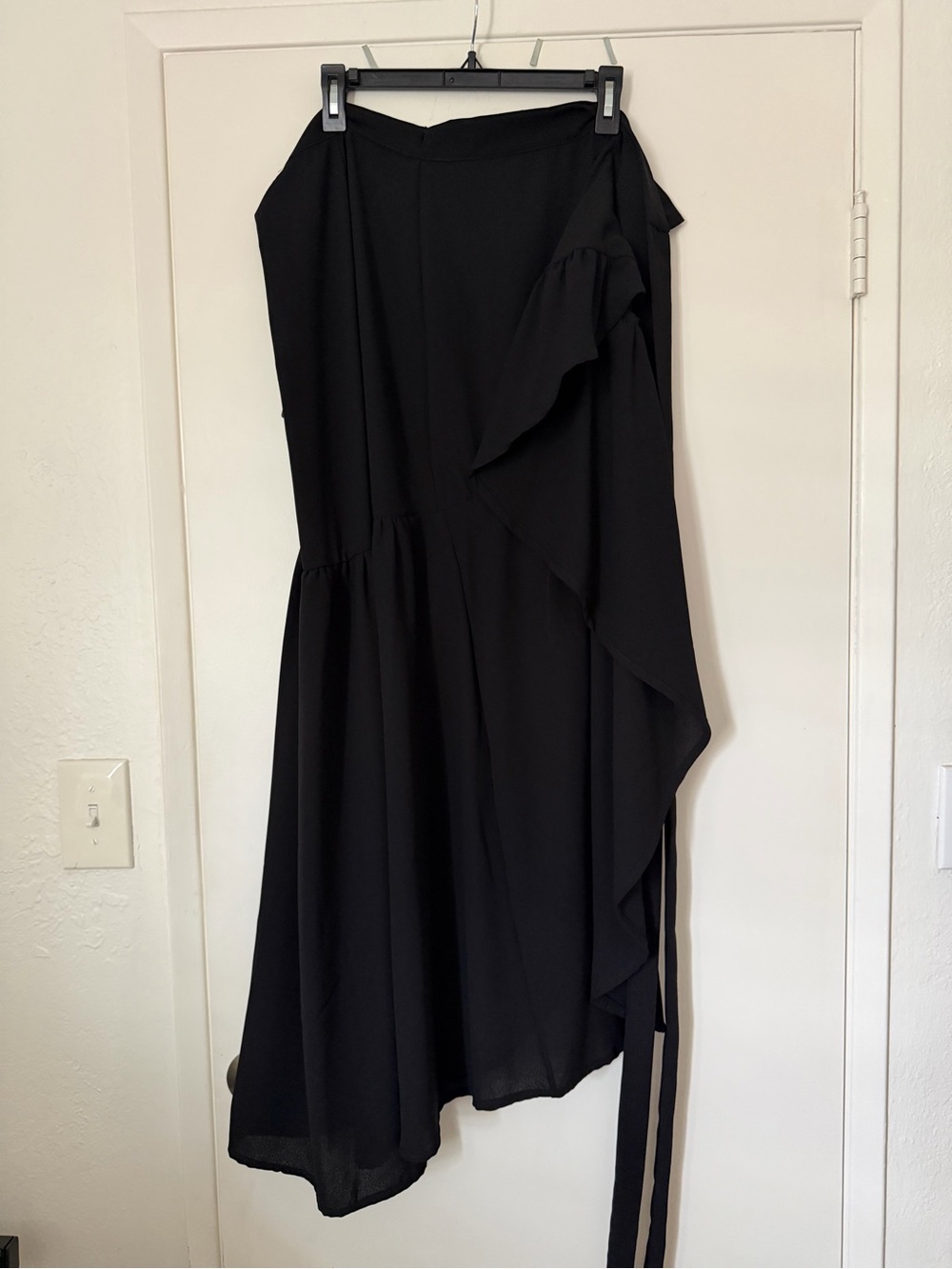 KNOW ONE CARES- Women's Black Wrap Maxi Skirt -